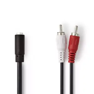 Cablu audio stereo 2x RCA tata - 3.5 mm mama Jack 0.2m Nedis