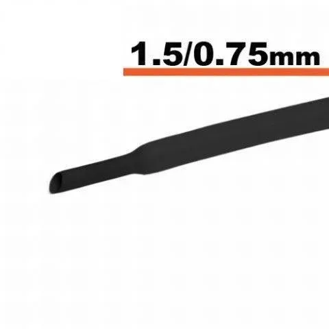Tub termocontractibil negru 1.5mm/ 0.75mm 0.5m