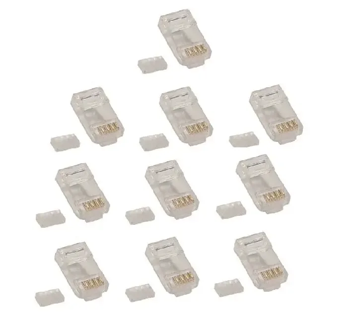 Set 10 mufe RJ45 8p8c cu ghidaj cabluri CAT6 UTP SOLID Emos K0103-10