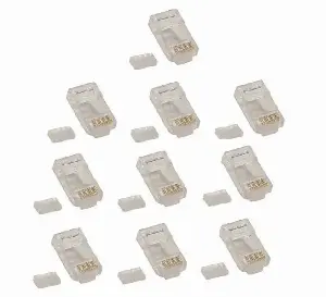 Set 10 mufe RJ45 8p8c cu ghidaj cabluri CAT6 UTP SOLID Emos K0103-10