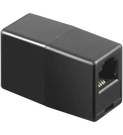 Adaptor prelungire RJ11 mama-mama negru Goobay