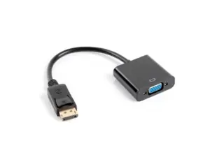 Adaptor DisplayPort v1.1 mufa tata la VGA soclu mama 0.2m 1080p LANBERG AD-0002-BK