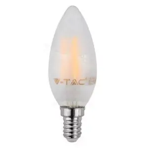 Bec cu filament LED E14 4W 6400K alb rece sticla mata V-TAC