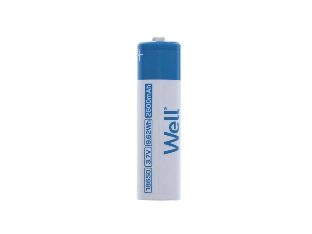 Acumulator industrial Li-ion terminal cu varf 18650 3.7V 2600mAh Well