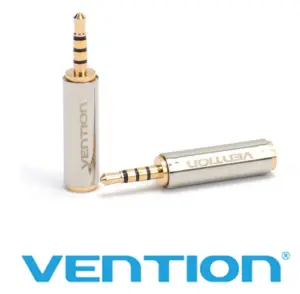 Adaptor Jack 2.5 mm 4 pin tata - Jack 3.5 mm 4 pini mama metal aurit VENTION VAB-S02-DE