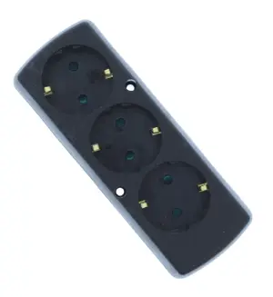 Multipriza 3 prize fara cablu alimentare negru GN-370S/BK Plastrol