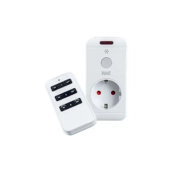 Priza cu telecomanda Well 3680W 16A buton ON/OFF 433Mhz ELAD-SH11/RC-WL