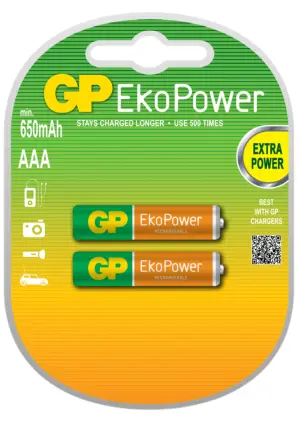Set acumulatori R3 AAA 650mAh NiMH Eko 2buc/blister GP