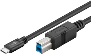 Cablu USB 3.0 type C tata la USB B 3.0 1m 5Gbit/s negru 67986 Goobay