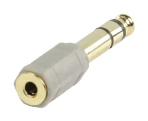 Adaptor audio stereo Jack 6.35 mm tata - Jack 3.5 mm mama gri Bandridge