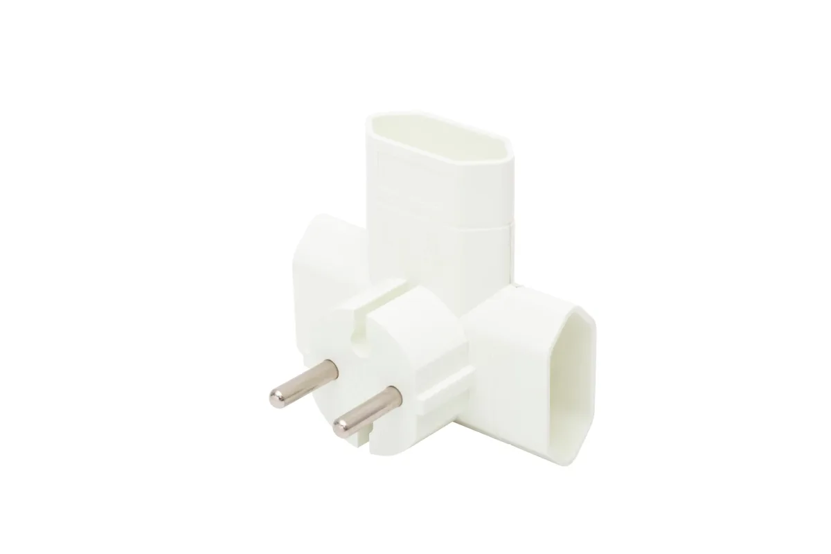 Soclu EURO x3 distribuitor T alb montare incastrata Home TPF3E