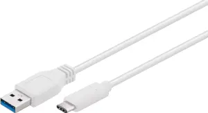 Cablu USB 3.0 tata la USB Type C 3.0 A tata alb 5Gbp/s 1m Goobay