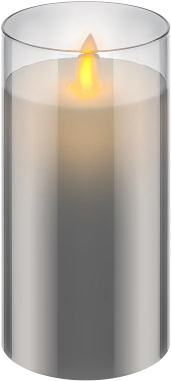 Lumanare LED Real Wax din sticla 7.5x15cm 3x AAA Goobay 60372