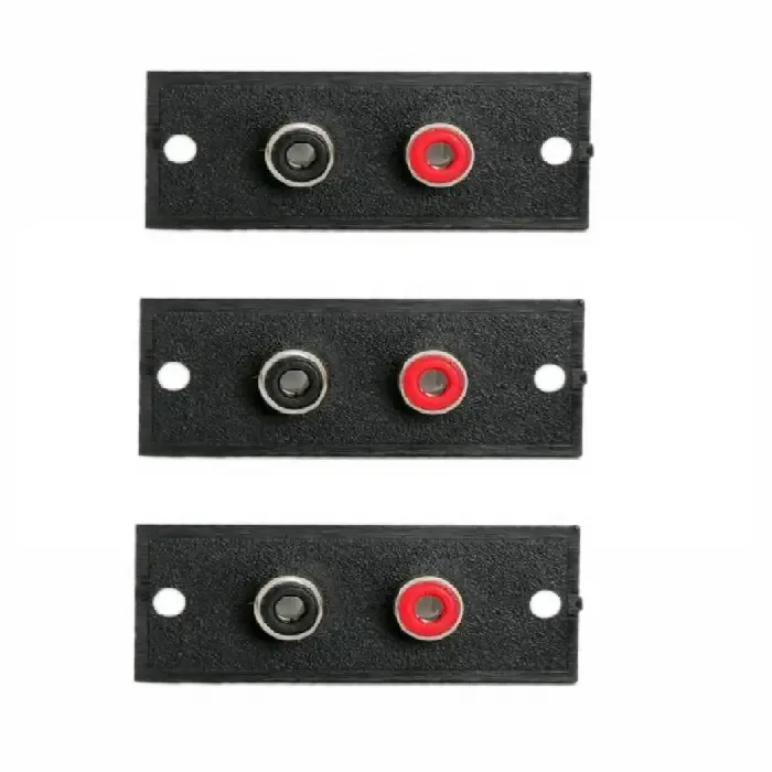 Set 3 terminale RCA x2 prize incorporabile 50x20 mm rosu /negru M`N`C 05079-3