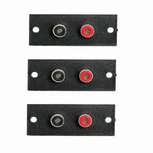 Set 3 terminale RCA x2 prize incorporabile 50x20 mm rosu /negru M`N`C 05079-3