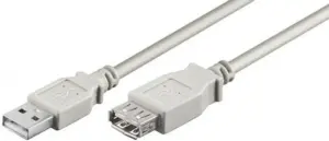 Cablu prelungitor 50cm USB-A 2.0 mama - USB-A 2.0 tata crem