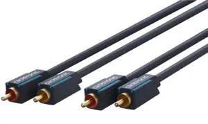 Cablu Profesional 2x RCA - 2x RCA 15m OFC cupru dublu ecaranat aurit Clicktronic 70385