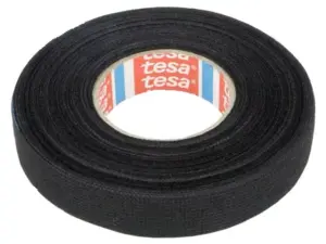 Banda din panza vata din PET W 15mm L 15m neagra TESA 51608-00006-00