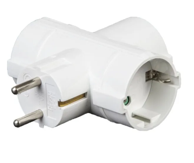 Stecher triplu in T cu contact protectie 3x Schuko 16A 3500W Modee Technik MT-3WT