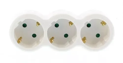 Triplu Stecher cu contact protectie 3x SCHUKO Well 16A 3500W