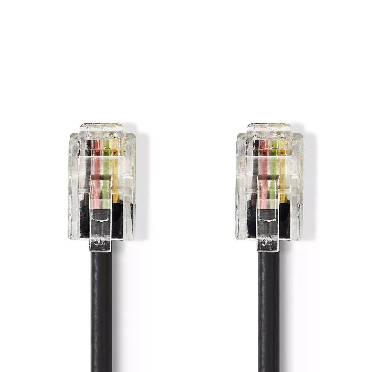 Cablu spiralat RJ10 tata - RJ10 tata 5m negru Nedis
