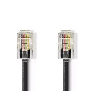 Cablu spiralat RJ10 tata - RJ10 tata 5m negru Nedis