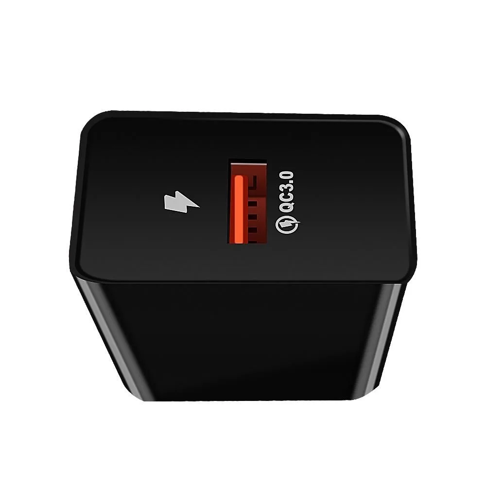 Incarcator retea Well 1x USB-A QC3.0 18W negru PSUP-USB-WQ11802BK-WL