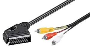 Cablu SCART la 3x RCA 2m cu comutator Goobay