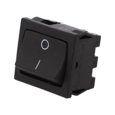 Intrerupator buton comutator 6A-250V ON-OFF cu retinere IP20 22x20mm negru GBC 24.2347.32