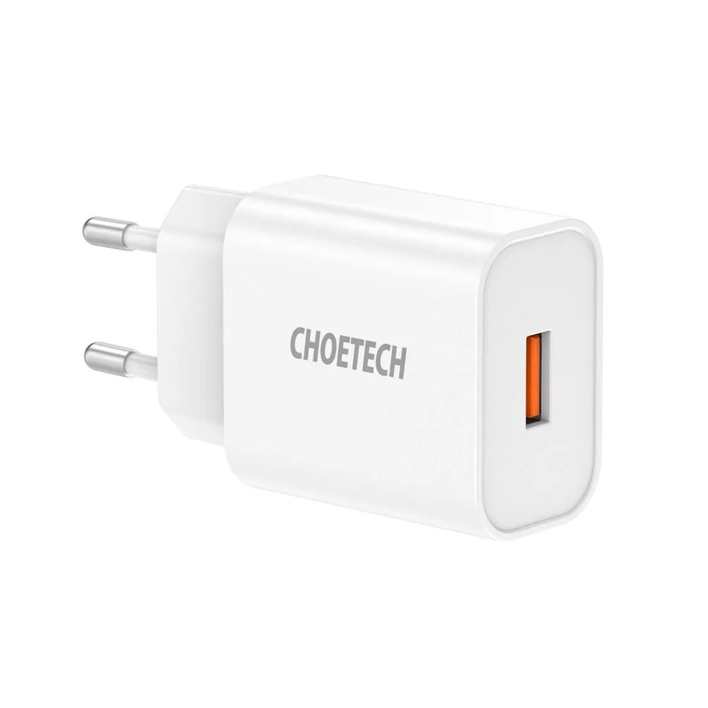 Incarcator retea Choetech 1x USB A QC 3.0 18W alb Q5003-EU-WH