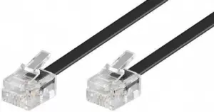 Cablu telefon 10m mufat RJ11 6P4C 7/0.10 CCS negru Well