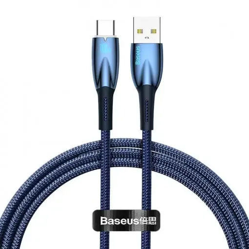 Cablu alimentare si date Baseus Glimmer Fast Charging USB 2.0 - USB Type-C 100W 1m albastru CADH000403