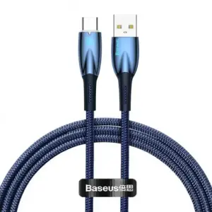 Cablu alimentare si date Baseus Glimmer Fast Charging USB 2.0 - USB Type-C 100W 1m albastru CADH000403