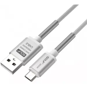 Cablu Thunder Micro USB Golf 40M argintiu 1m 2.4A Fast charging