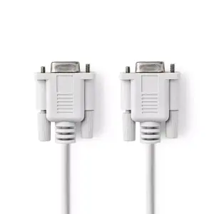 Cablu RS232 Null Modem D-Sub 9-pin serial mama - D-Sub 9 pini serial mama 2m ivory Nedis