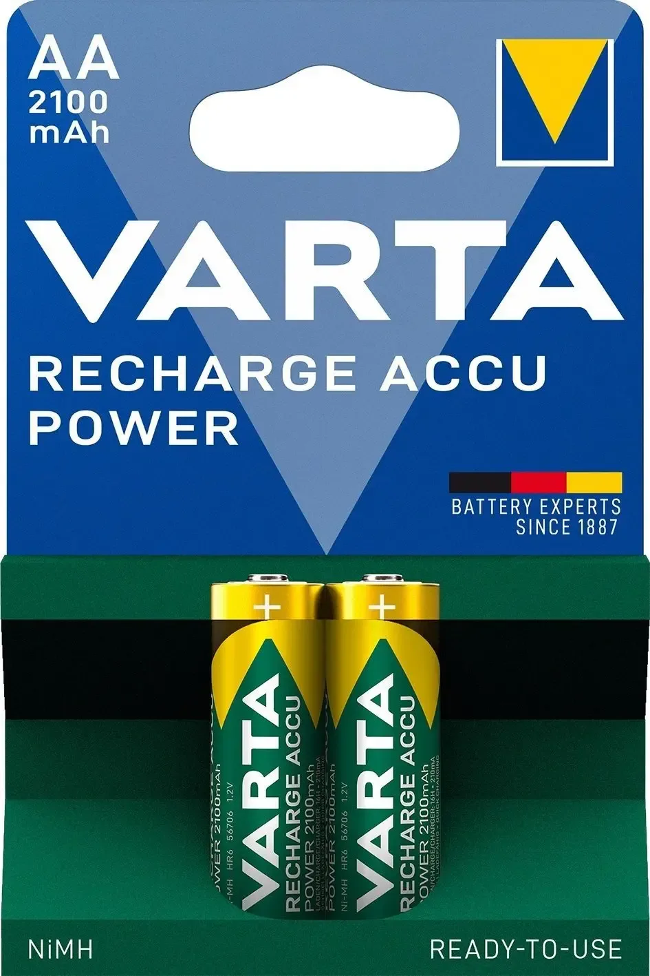 Set acumulatori R6 AA 2100mAh Ready2Use 2buc/blister Varta