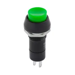 Intrerupator 1A 230VAC PBS 11A ON-OFF verde cu retinere rotund
