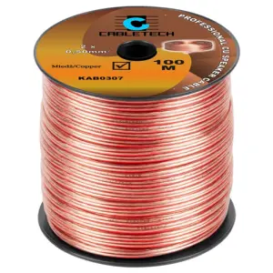 Cablu difuzor 2x0.5mm cupru transparent 1m Cabletech KAB0307