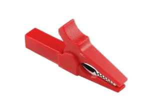 Clip crocodil izolat lungime 55mm pentru fixare mufa banana 4mm rosu GBC 18.7537.10