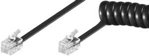 Cablu telefonic receptor spiralat 2m RJ10 4P4C Goobay