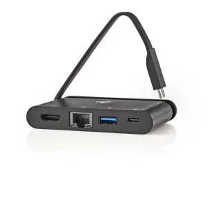 Adaptor USB Type C - HDMI USB3.0 Gigabit Ethernet USB Type C PD 100W negru Nedis