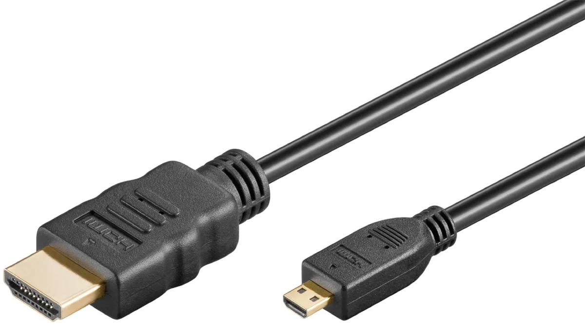 Cablu v2.0 Micro HDMI - HDMI 0.5m HIGH SPEED 4K Ultra HD 60Hz cu Ethernet 53780 Goobay