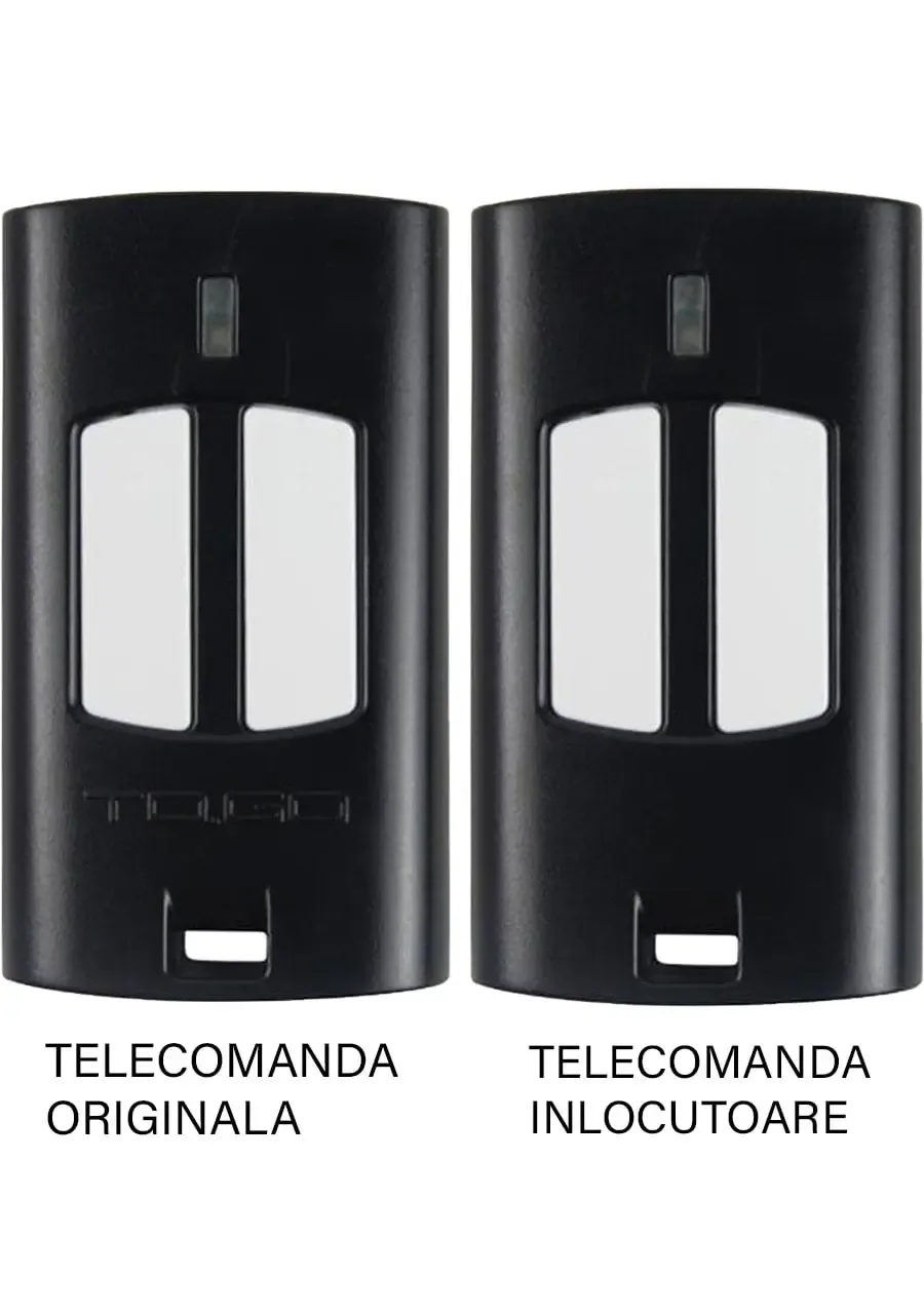 Telecomanda inlocuitoare poarta garaj 2 butoane cod saritor frecventa 433.92MHz Beninca TO.GO2WV compatibila cu originalul (801)