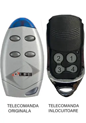 Telecomanda inlocuitoare poarta garaj Life VIP/ VIP4 cu 4 canale/ frecventa 433.92MHz/ Rolling Code (828)