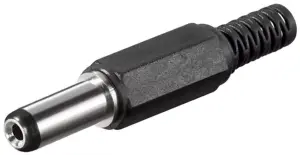 Mufa DC 2.1x5.5mm tata pin 14mm cu protector cablu Goobay