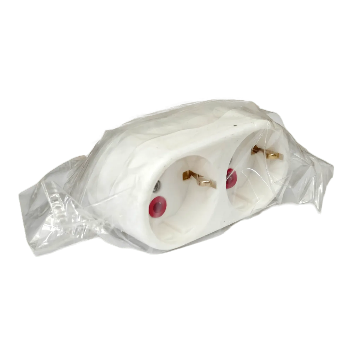 Dublu stecher 2x SCHUKO 16A 3500W alb/rosu VE12000 LAVA Sokets