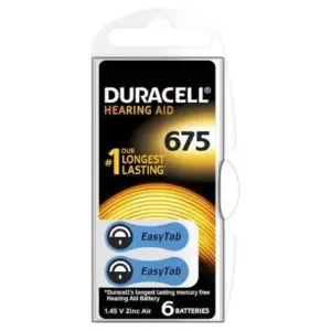 Baterii auditive 675 DURACELL Zinc-Air 1.45V ZA675 SET 6BUC