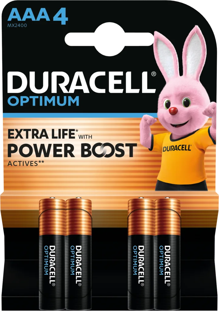 Set baterii alcaline DURACELL OPTIMUM AAA R03 4buc MX2400