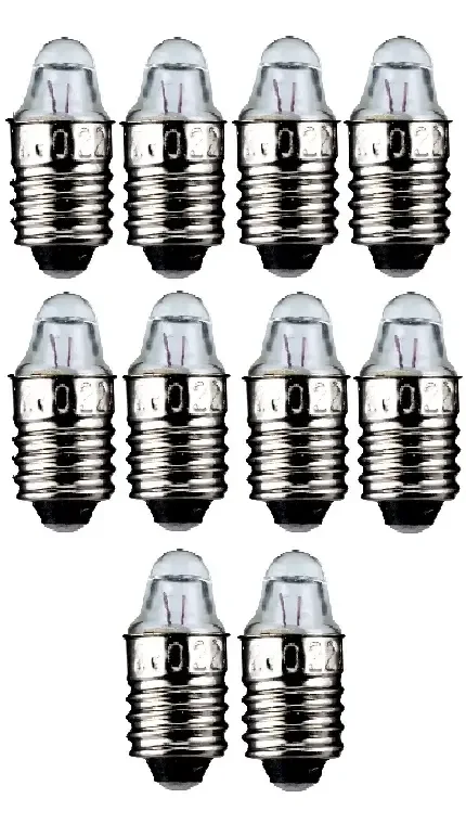 Set 10 becuri 3.7V 0.3A lentila lupa dulie cu filet E10 Goobay 9334-10