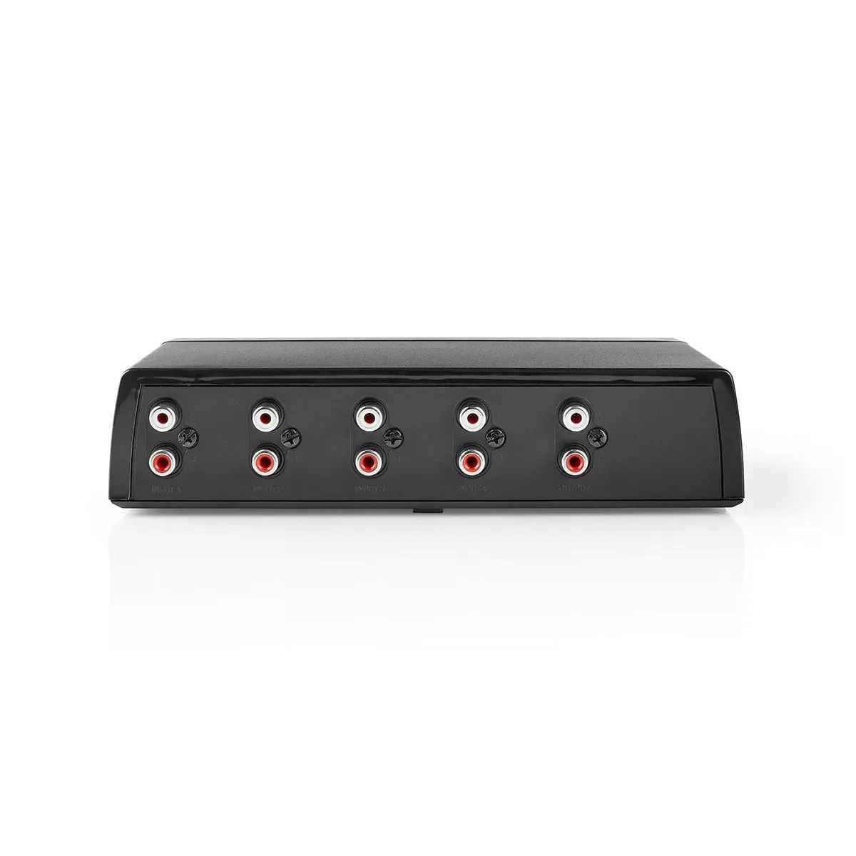 Comutator audio analogic Nedis 4x (2x RCA Stereo mama) - 1x RCA Stereo mama +iesire casti negru